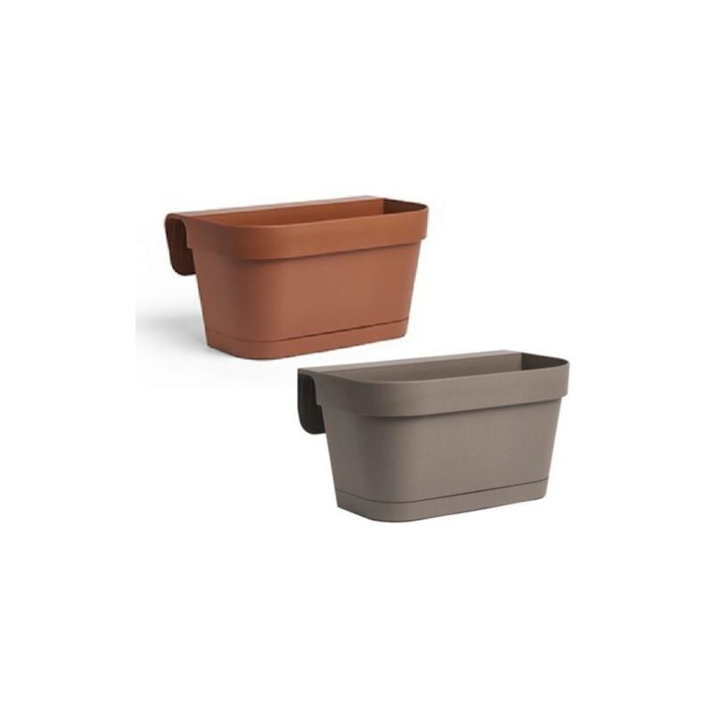 foto del prodotto led leds vaso balconiera b smart con sottovaso vasi in resina da balcone 52370v cm 36 terracotta 52370 