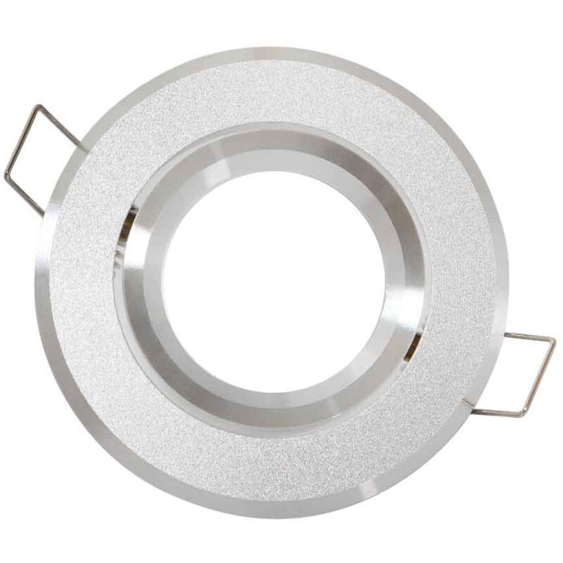 foto del prodotto led line - faretto da incasso con anello argento sabbiato tondo gu5.3 mr16 ip20 w orientabile 45 244896