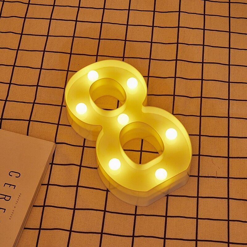 foto del prodotto led numero led 8 illumed light light quetida altezza 22 cm a pilas 2aa letters and groups jandei