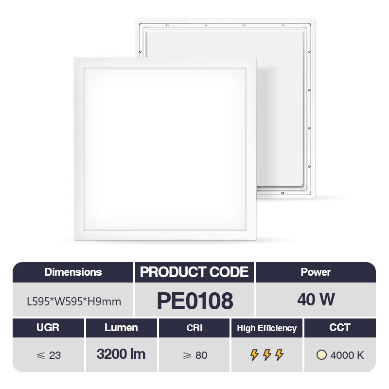 foto del prodotto led pannelli 40w 4000k bianco 3200lm 110 cri 80 ugr 23 pf0.9 garanzia 2anni l595xw595xh9mm kosoom