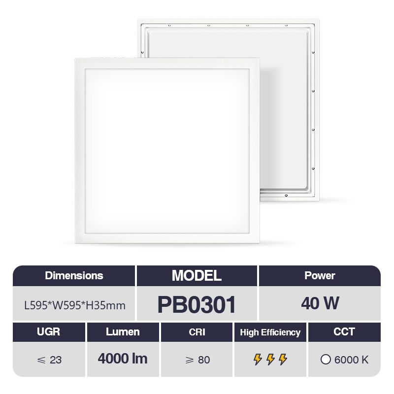 foto del prodotto led pannelli 40w 6000k bianco 4000lm 110 cri 80 ugr 23 pf0.9 garanzia 3anni l595xw595xh35mm kosoom