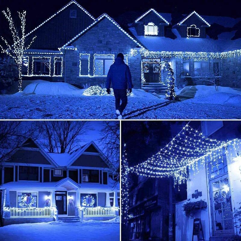 foto del prodotto led per albero di natale colore bianco freddo 450 led da 15 metri e 8 funzi luci
