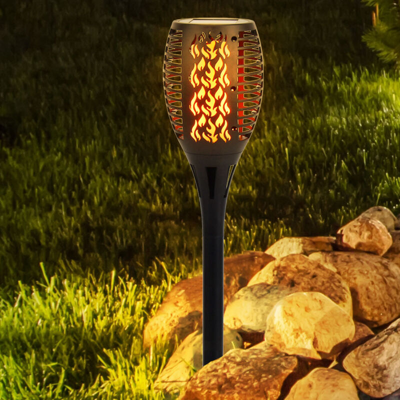 foto del prodotto led per esterni solar plug lampada percorso giardino torcia effetto fuoco luccio park light