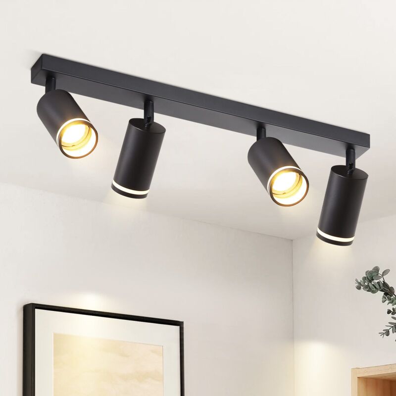foto del prodotto led plafoniera faretto da soffitto per soggiorno plafoniera nera gu10 faretti girevoli 4 lampadine lampada da cucina lampada da corridoio faretti da