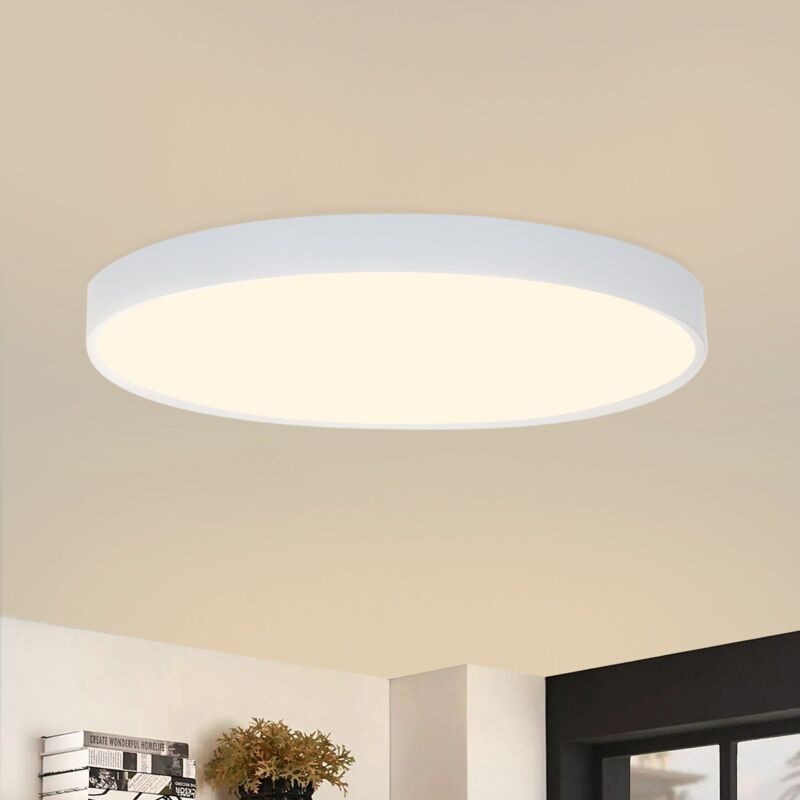 foto del prodotto led plafoniera ultra sottile 28 mm, fase led integrata 17w, 3000k moderna lampada da soffitto a led ip45 impermeabile, per cucina, corridoio, scala,