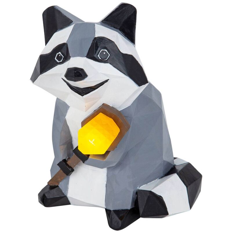 foto del prodotto led racoon in nero da plastica lindby