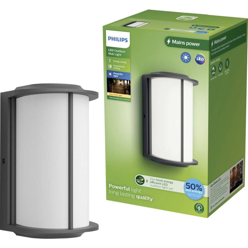 foto del prodotto led reese 929004140801 lampada da parete per esterni a led led monocolore 4.3 w antracite philips