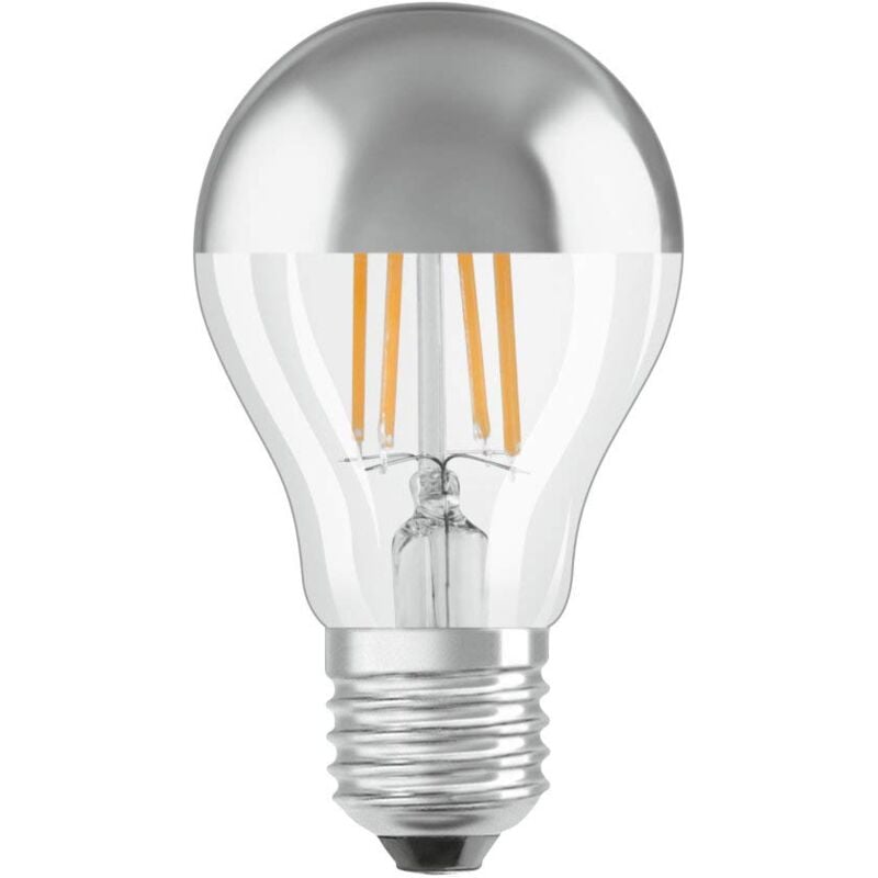 foto del prodotto led retrofit classic a mirror lampadina led, attacco e27, bianca calda, 2700 k, 6.5 w equivalenti a 50 w, led retrofit classic a, chiaro, taglia