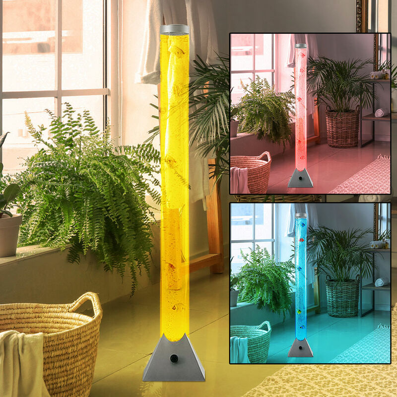 foto del prodotto led rgb colonna d acqua trasparente pesce decorativo lampada da terra cavo interruttore cambio colore
