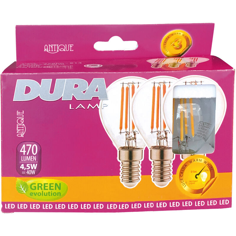 foto del prodotto led set 3 sfera 4w e14 l470 6400k fredda