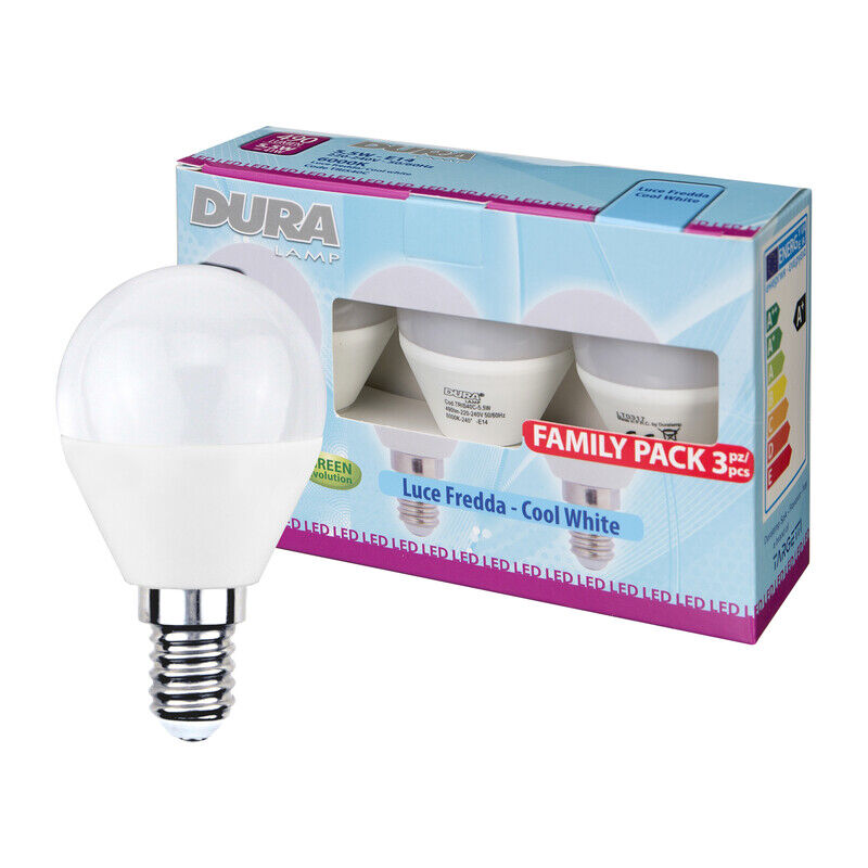 foto del prodotto led set 3 sfera w5,5e27 lumen490 6500k fredda. prezzo per 1 pezzo.