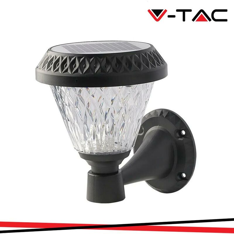 foto del prodotto led solare lampada da parete with rf controllo 3in1 ip44 corpo nero