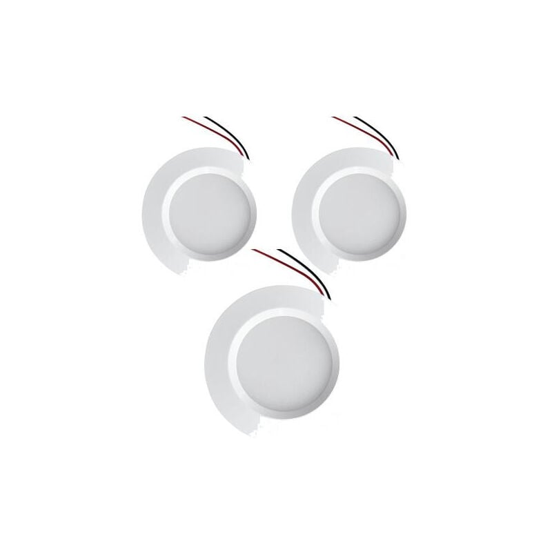 foto del prodotto led spot integrato 55mm bianco 3w dc12v equivalente 25w giorno bianco 6000k lot de 3