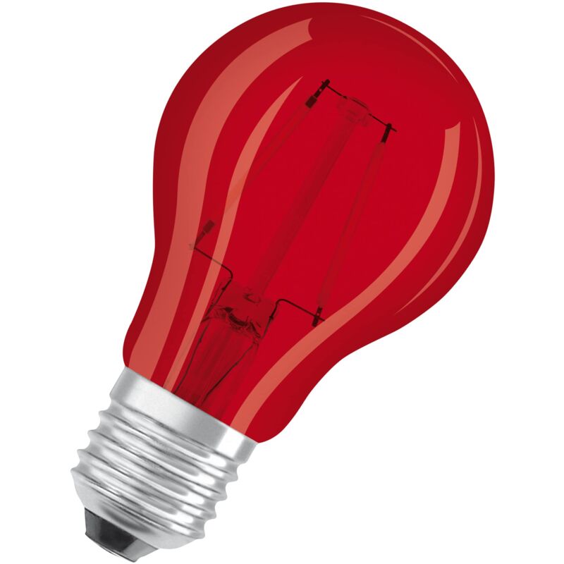 foto del prodotto led star deco classic a, attacco e27, rosso, 3000 k, 2.50 w, equivalenti a 15 w, led star deco classic a, opaco, confezione da 6 pezzi osram