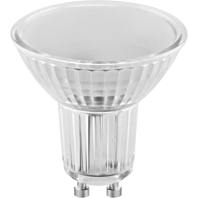 foto del prodotto led star par16, attacco gu10, bianca calda, 2700 k, 4.3 w, equivalenti a 50 w, led star par16, chiaro, confezione da 6 pezzi osram