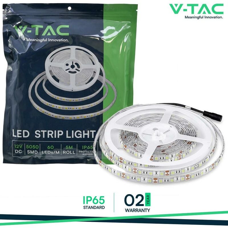 foto del prodotto led striscia smd5050 60 leds 6500k ip65 luce fredda