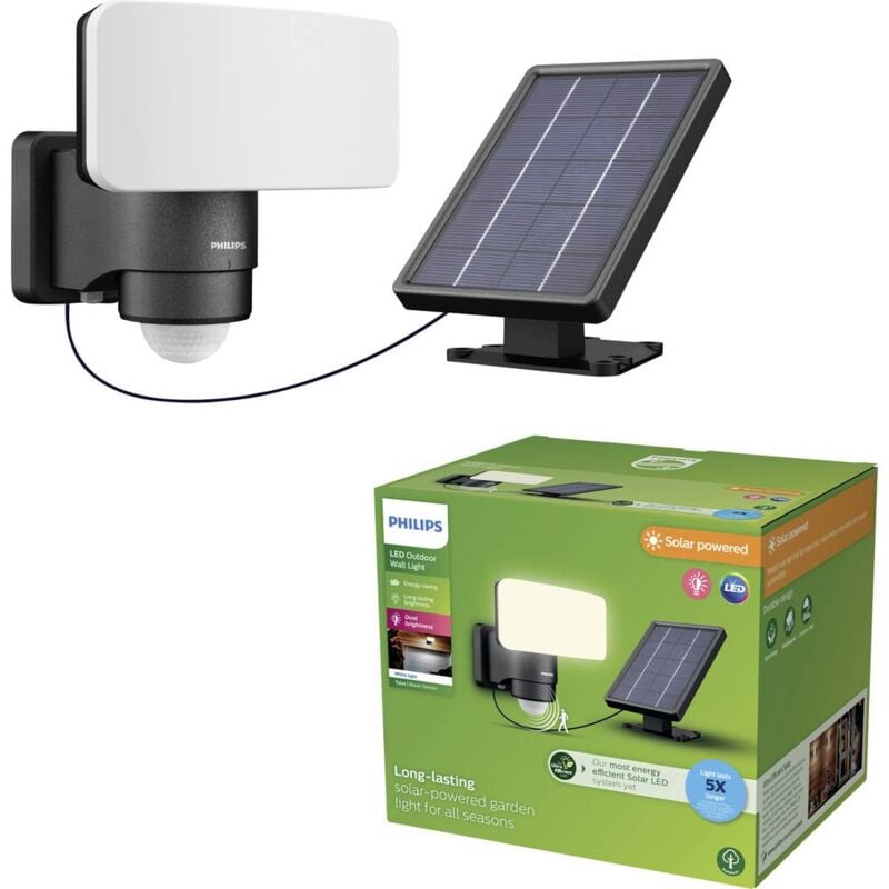 foto del prodotto led tylus 929004632301 lampada solare da parete per esterno con rilevatore di movimento led monocolore 6 w ne philips