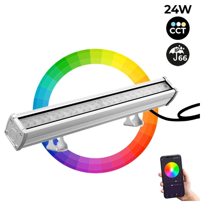 foto del prodotto led wall washer rgb cct 24w controllo rf wifi mi light