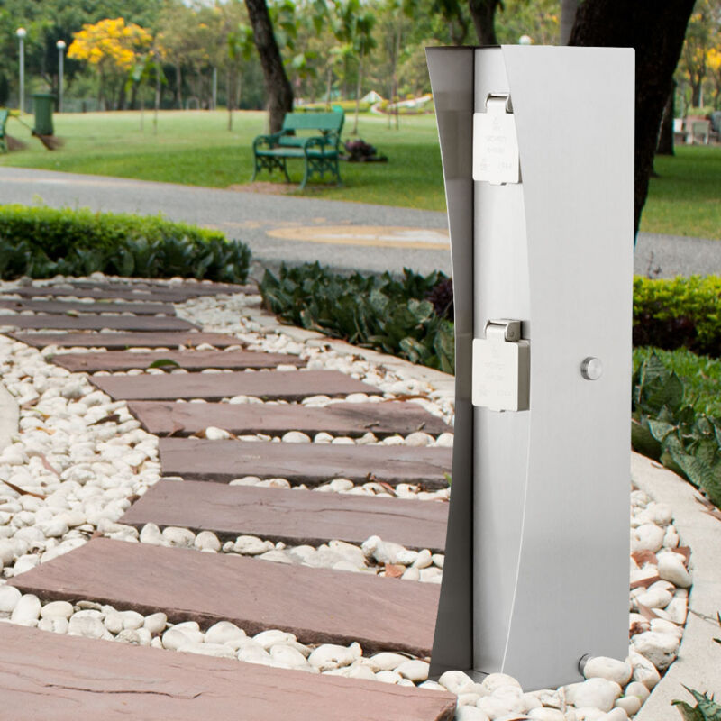 immagine 0 del prodotto ledino presa da esterno distributore da giardino 2 vie veranda argento colonna energia 11790000009015