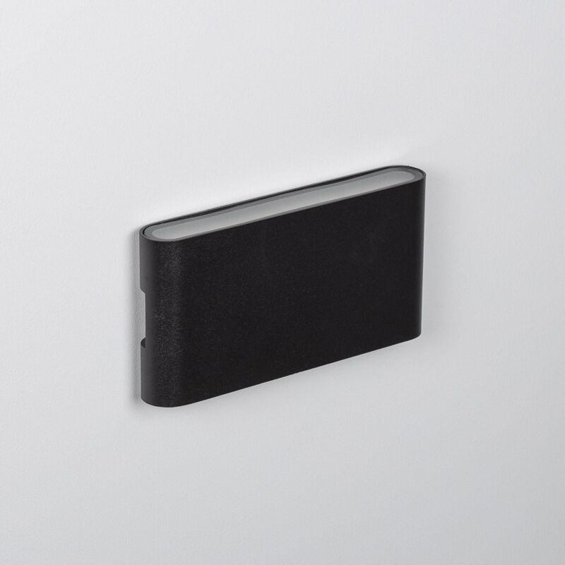 foto del prodotto ledkia applique da parete per esterni led 12w alluminio illuminazione doppia luce vesta nero 2700k bianco caldo
