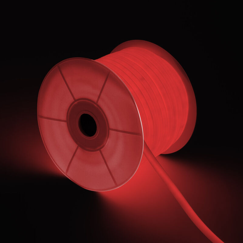 foto del prodotto ledkia bobina 50m striscia led neon regolabile 220v rosso circolare 360 9w m ip67 taglio 100cm rosso