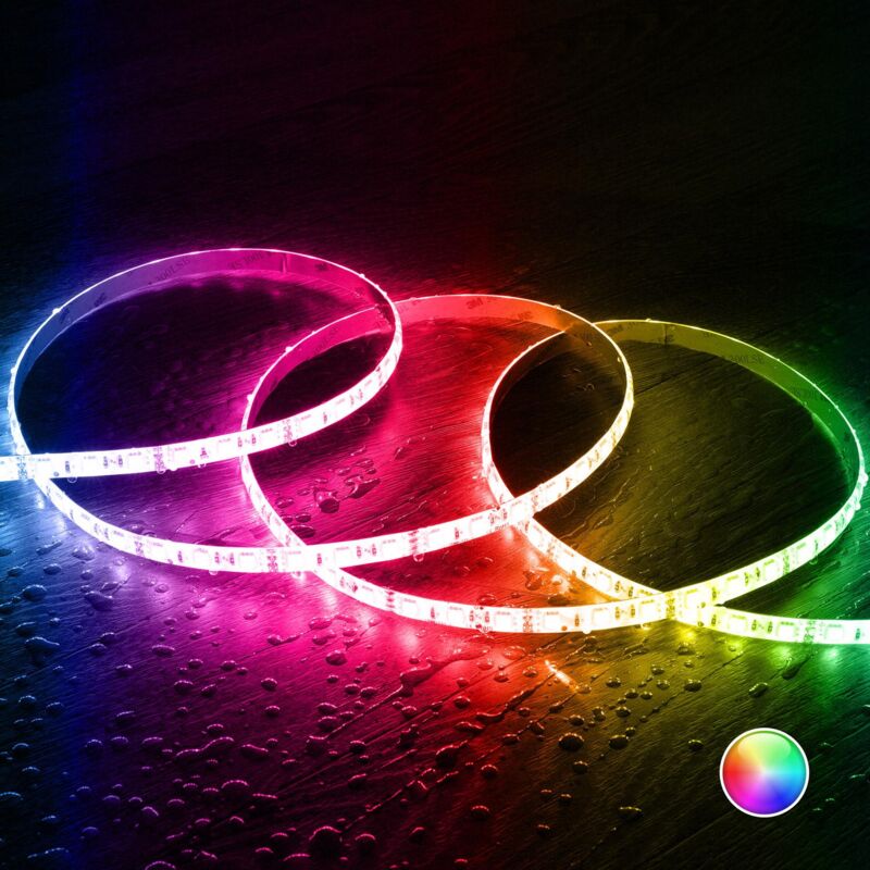 immagine 0 del prodotto ledkia bobina 5m striscia led 12v rgb smd 60 led m 9w m larga 10mm ip65 taglio 5cm rgb