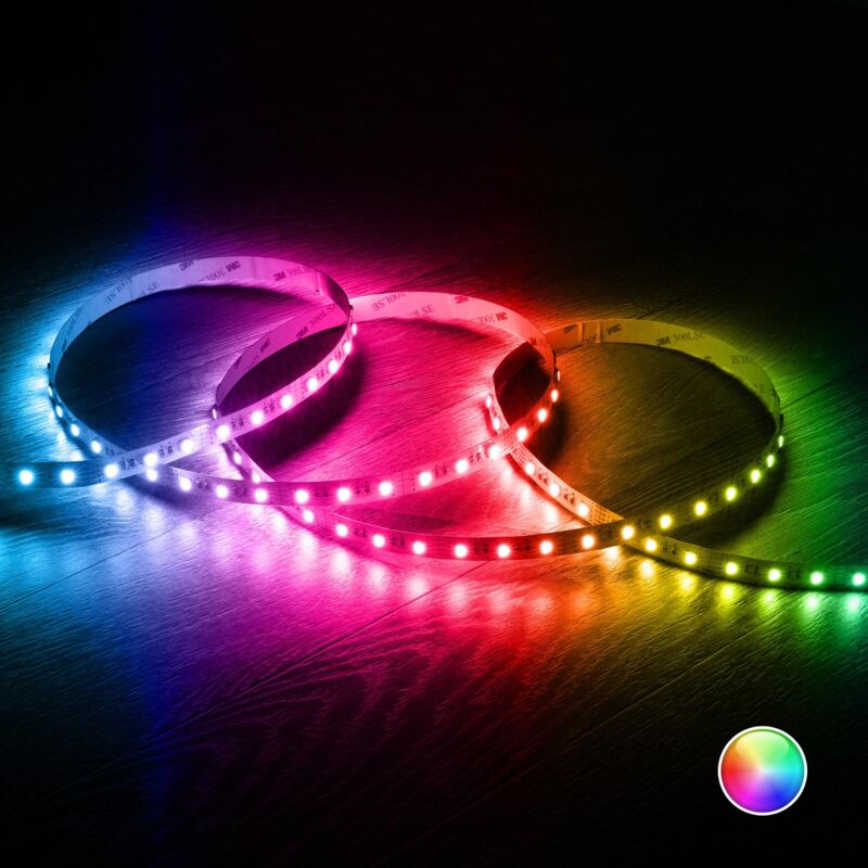 foto del prodotto ledkia bobina 5m striscia led 12v rgbw smd 60 led m 10w m larga 12mm ip20 taglio 5cm rgbw