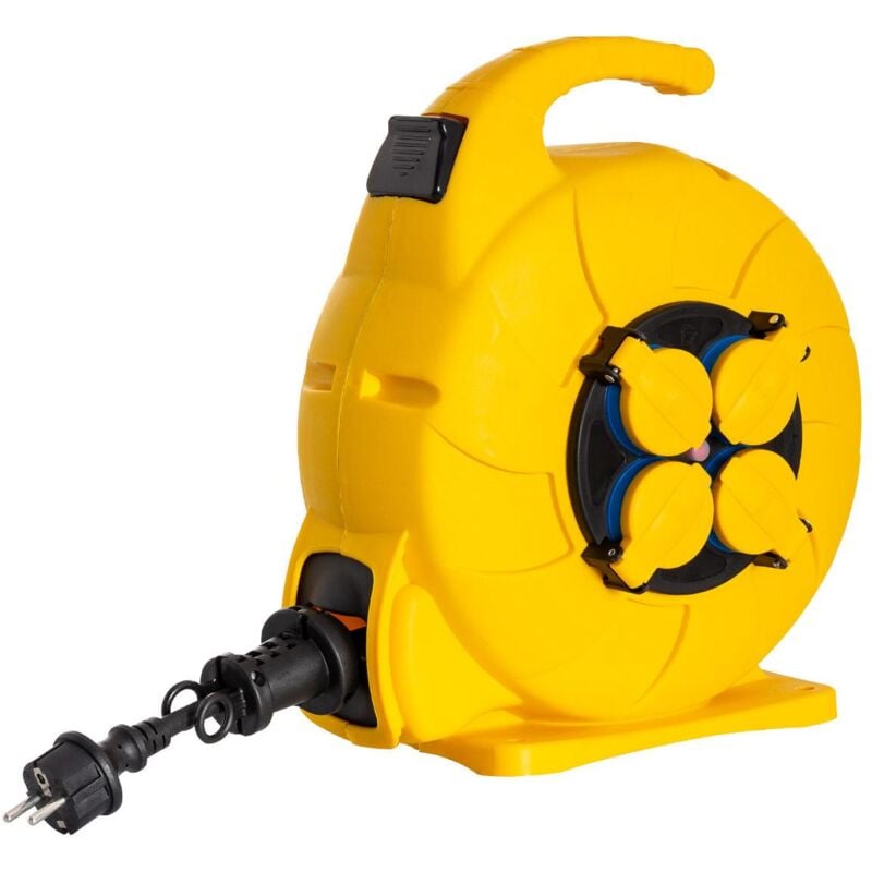 foto del prodotto ledkia bobina cavo riavvolgimento automatico 15m ip44 nero