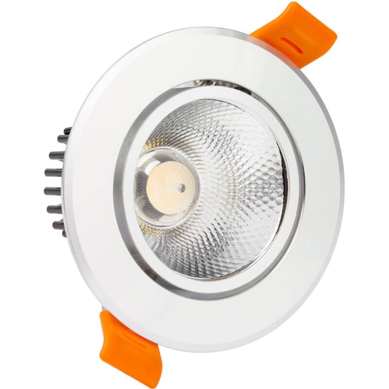 foto del prodotto ledkia downlight led 12w cob orientabile circolare argento foro 90mm no flicker bianco freddo no flicker 5000k