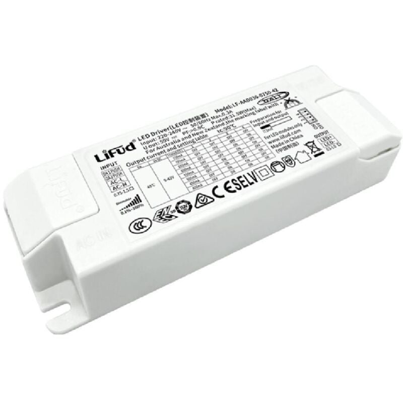 foto del prodotto ledkia driver no flicker regolabile dali 220 240v output 9 42v 250 500ma 2.25 21w lf aad020 lifud 20 w
