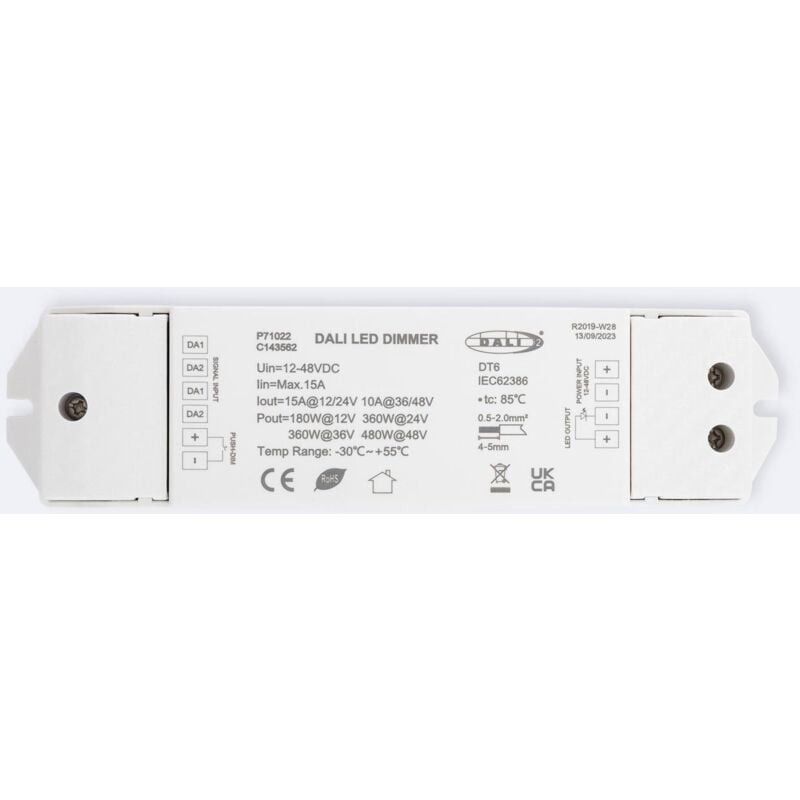 foto del prodotto ledkia driver regolabile dali 1 canale per striscia led monocolore 12 48v compatibile con pulsante bianco