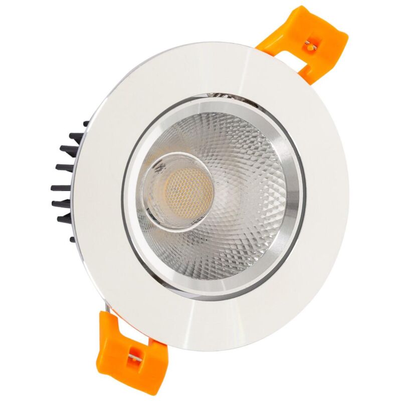 foto del prodotto ledkia faretto downlight led 7w circolare cob cri90 foro 70 mm argento bianco naturale no flicker 4000k