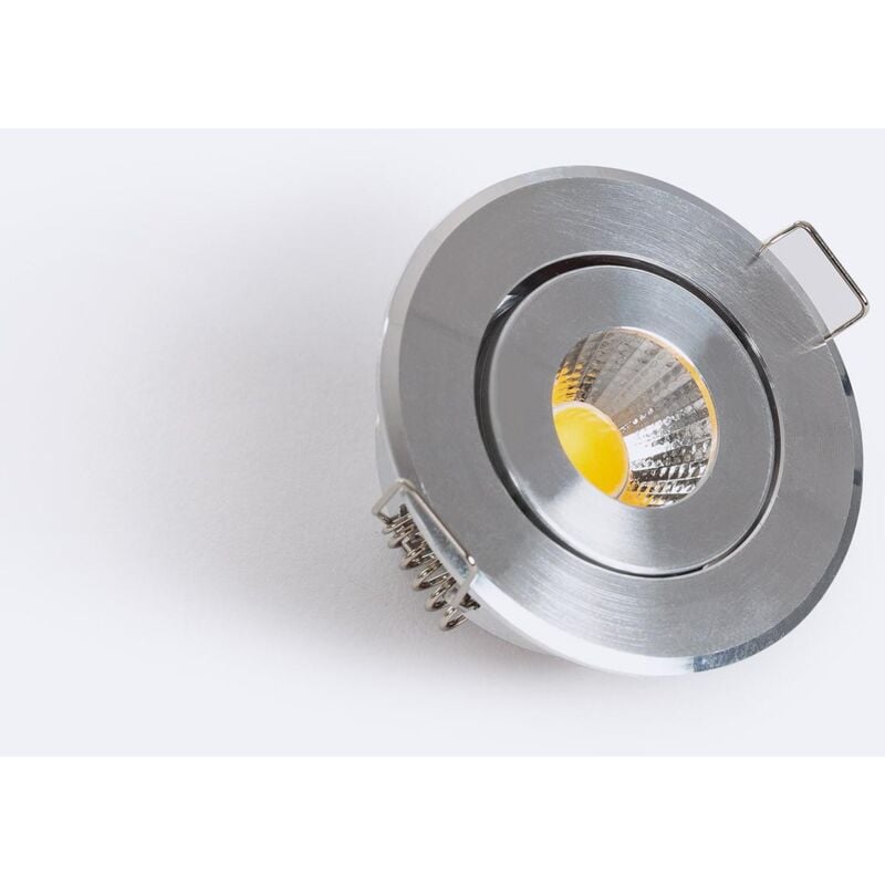 foto del prodotto ledkia faretto downlight led circolare cob cri90 foro 45 mm argento bianco freddo 5000k