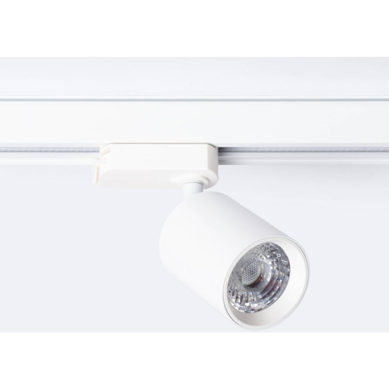 foto del prodotto ledkia faretto led binario monofase 10w regolabile mallet bianco bianco caldo 3000k