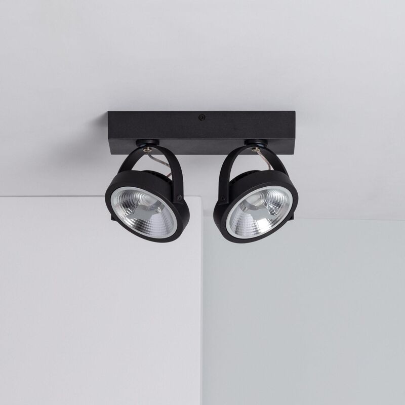 foto del prodotto ledkia faretto led da superficie orientabile ar111 30w regolabile nero cree bianco freddo 5500k