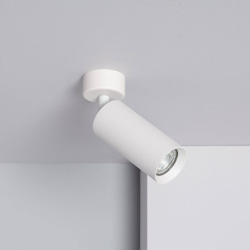foto del prodotto ledkia faretto portalampada alluminio per lampadine gu10 quarzo bianco
