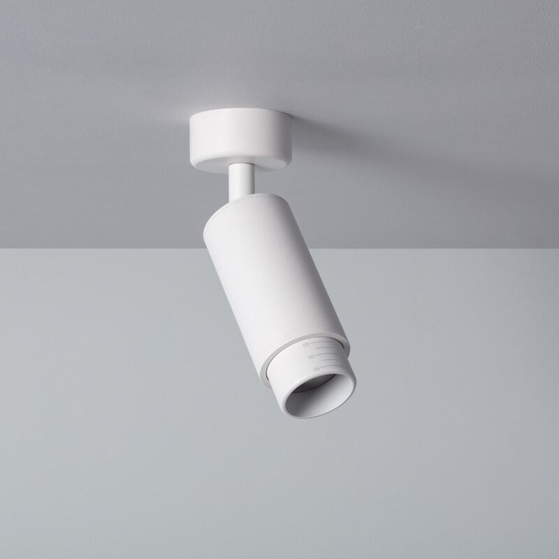foto del prodotto ledkia faretto portalampada da superficie multiangolo 10 50 per lampadine gu10 agata bianco