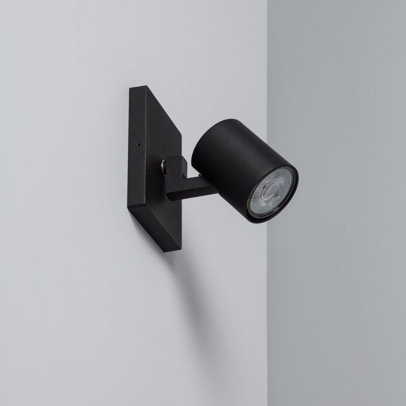 foto del prodotto ledkia faretto portalampada da superficie orientabile in alluminio gylu per lampadina gu10 nero