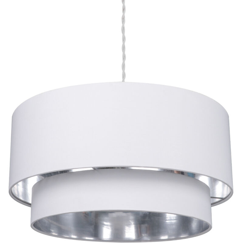 foto del prodotto ledkia lampada a sospensione in tessuto reflect duo bianco