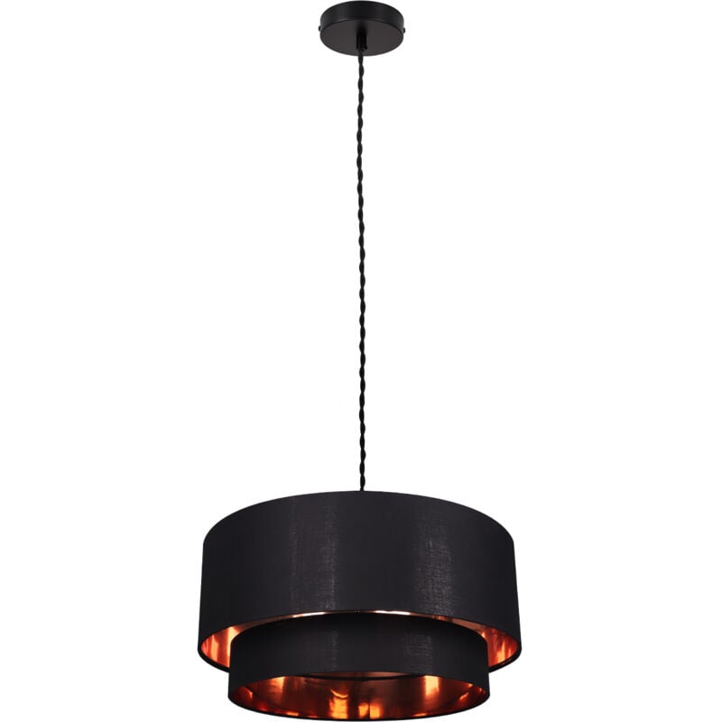 foto del prodotto ledkia lampada a sospensione in tessuto reflect duo nero