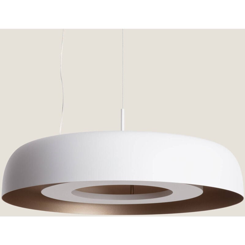 foto del prodotto ledkia lampada a sospensione led 18w acciaio cancot bianco opaco