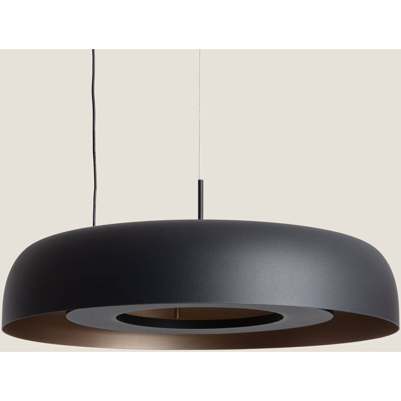foto del prodotto ledkia lampada a sospensione led 18w acciaio cancot nero opaco