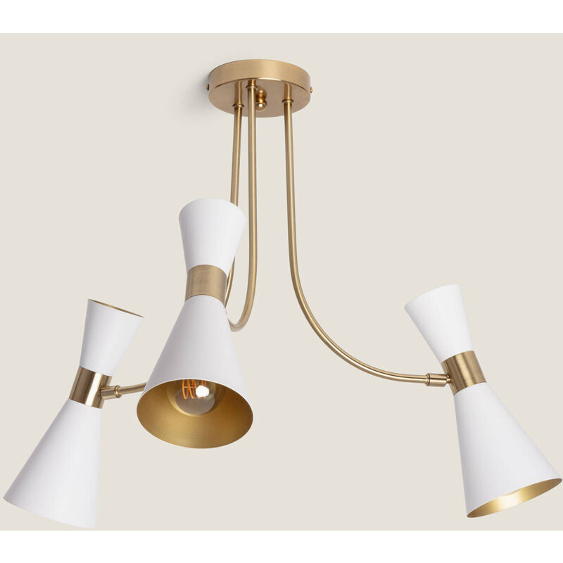 foto del prodotto ledkia lampada da soffitto alluminio 3 faretti jigger bianco