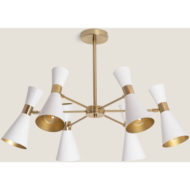 foto del prodotto ledkia lampada da soffitto alluminio 6 faretti jigger bianco
