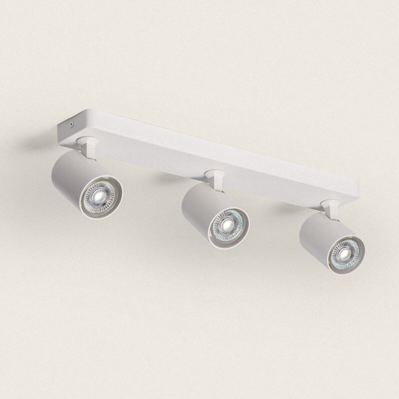 foto del prodotto ledkia lampada da soffitto orientabile 3 faretti bianca cora bianco