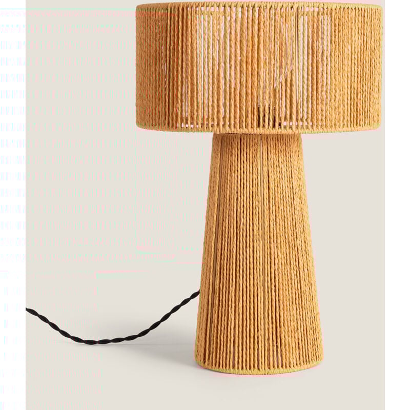 foto del prodotto ledkia lampada da tavolo carta intrecciata kala lilium naturale
