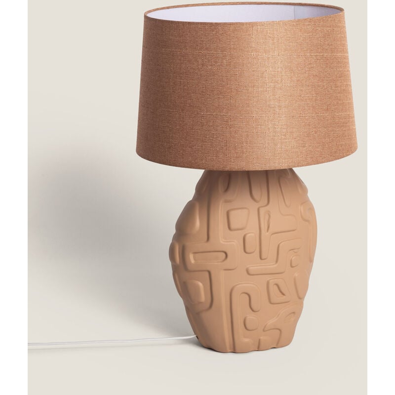 foto del prodotto ledkia lampada da tavolo ceramica surab beige