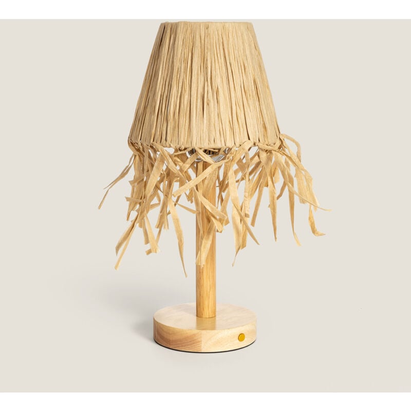foto del prodotto ledkia lampada da tavolo led 1w portatile in legno con batteria usb ricaricabile soure naturale