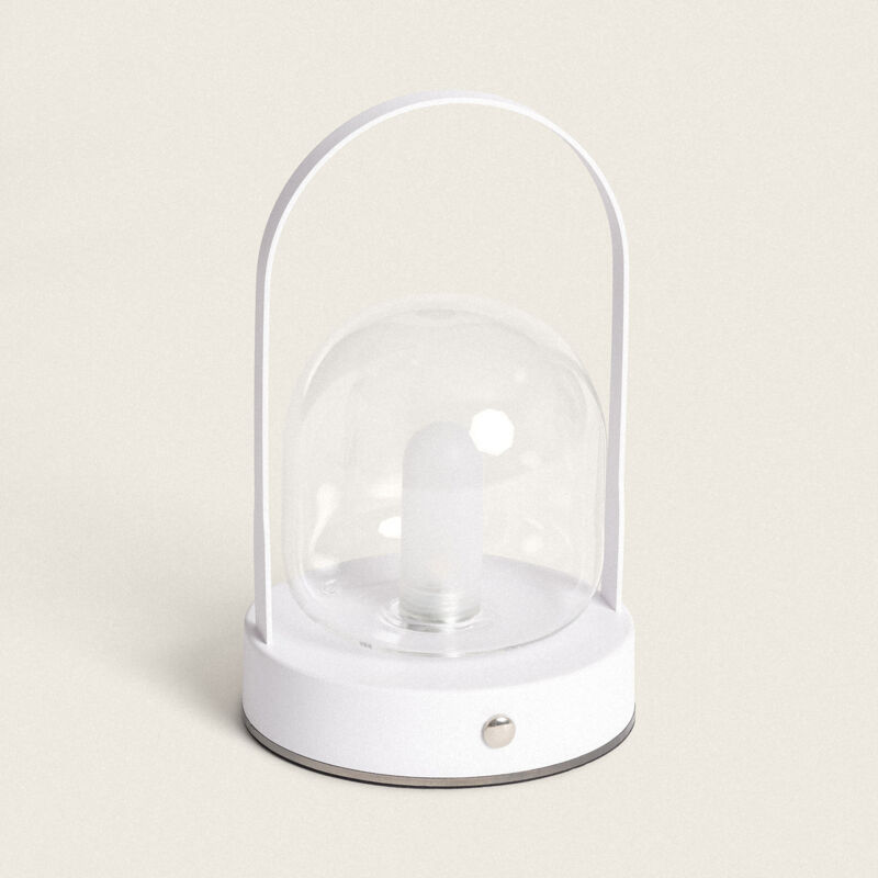 foto del prodotto ledkia - lampada da tavolo led 3w portatile con batteria usb ricaricabile olena bianco