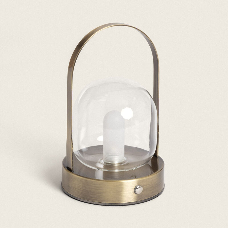 foto del prodotto ledkia lampada da tavolo led 3w portatile con batteria usb ricaricabile olena oro